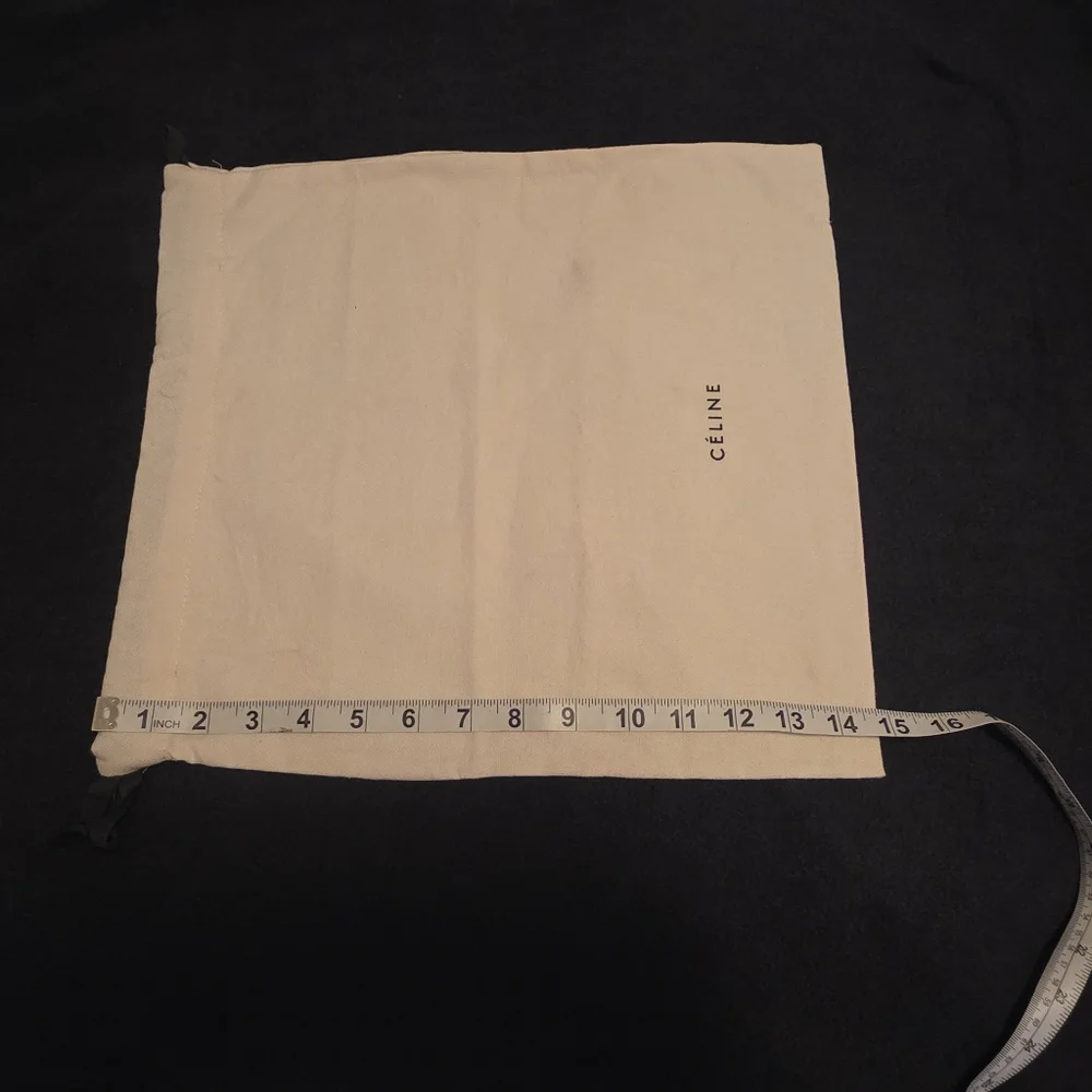 CELINE Authentic Céline Dust Bag – Ivory with Black Logo – Size 16x15